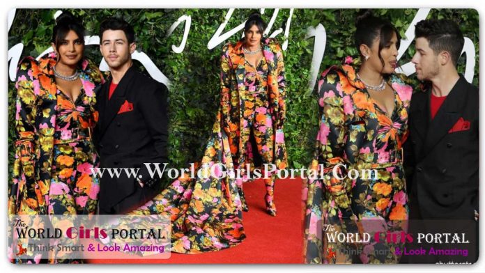 Priyanka Chopra floral date-night look: #Priyanka Makes Bold Fashion Statement In Floral Outfit At British Fashion Awards, Take A Look