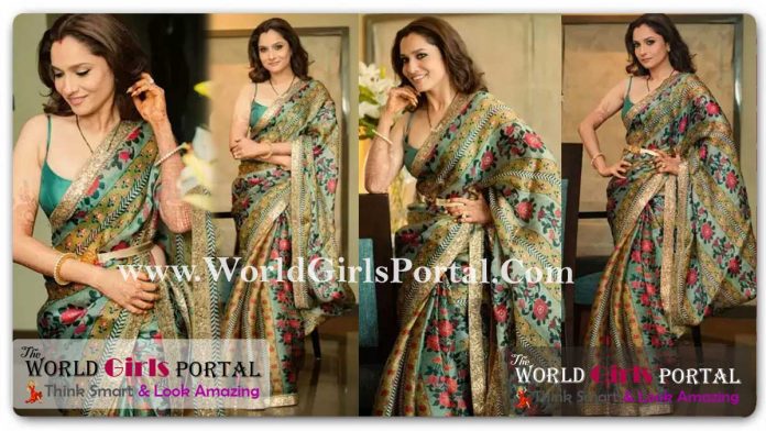 Ankita Lokhande Floral Printed Organza Saree: A Fashionable Birthday Thank You