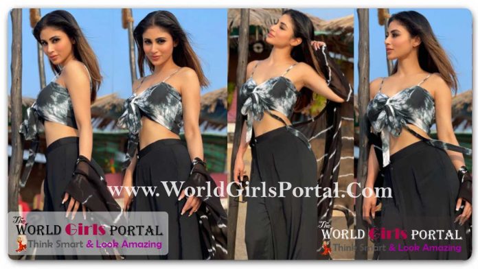 Mouni Roy Tie-Dye Bralette Serves: #MouniRoy is a work of art in a black and white casual ensemble, Mouni 'oops moment' caught on camera, see VIRAL pics