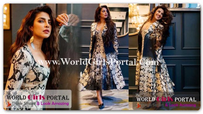 Priyanka Chopra snake-skin printed Roberto Cavalli Dress a Style Icon