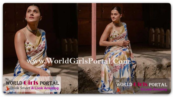 Taapsee Pannu floral silk saree: #TaapseePannu Shows Us Floral Power In A Colourful Printed Saree - Indian Actress Fashion Portal Taapsee Pannu floral silk saree: #TaapseePannu Shows Us Floral Power In A Colourful Printed Saree - Indian Actress Fashion Portal