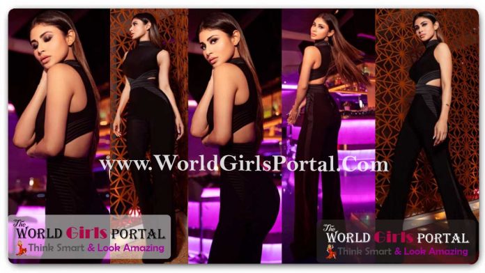 Elegance and Power: Mouni Roy Black Cut-out Jumpsuit Outfit