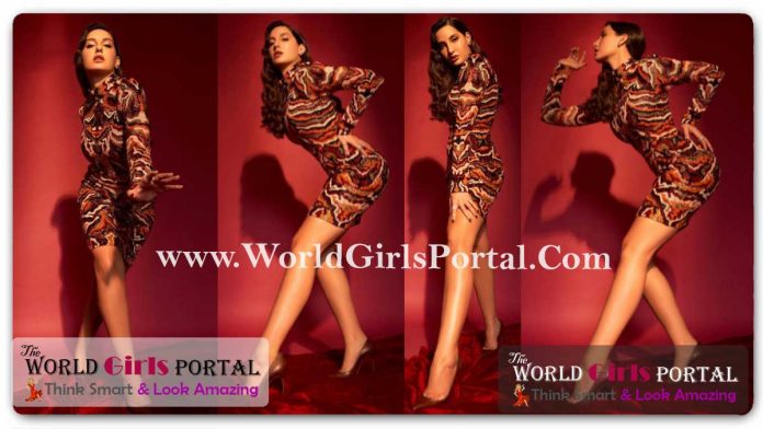 Nora Fatehi Tiger Print Mini Dress with high-heeled pumps worth ₹50k Look So Glamour's Today News