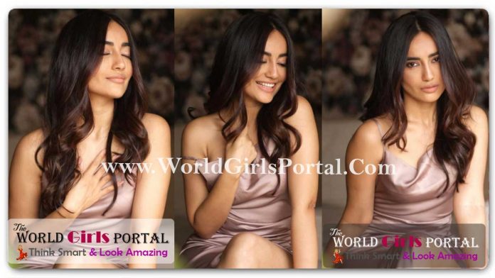 Surbhi Jyoti Nude Strappy Satin Midi Dress Kill in Her Bold Photos Flaunting Nude Makeup #Bralette