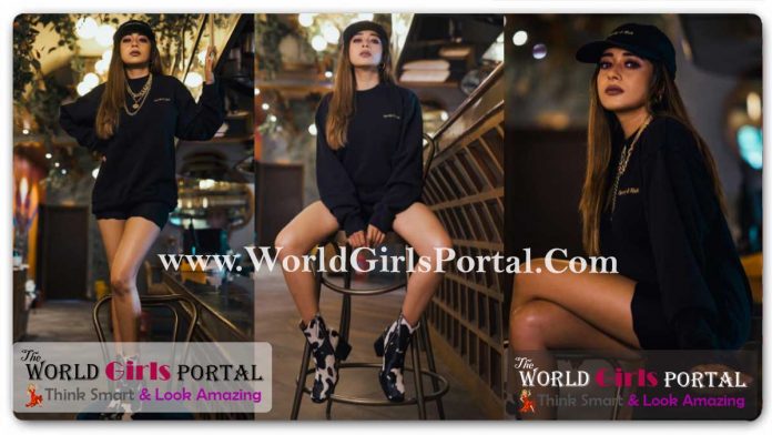 Tina Datta Black Sweatshirt With Cow Print Boots Her Bold And Beautiful Pictures On Social Media