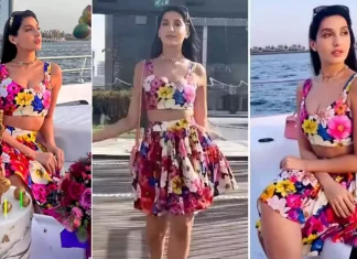 Nora Fatehi Flower crop top and skirt on a Yacht Birthday Girl Nora Belly Dancing Nora Fatehi Flower crop top and skirt on a Yacht Birthday Girl Nora Belly Dancing
