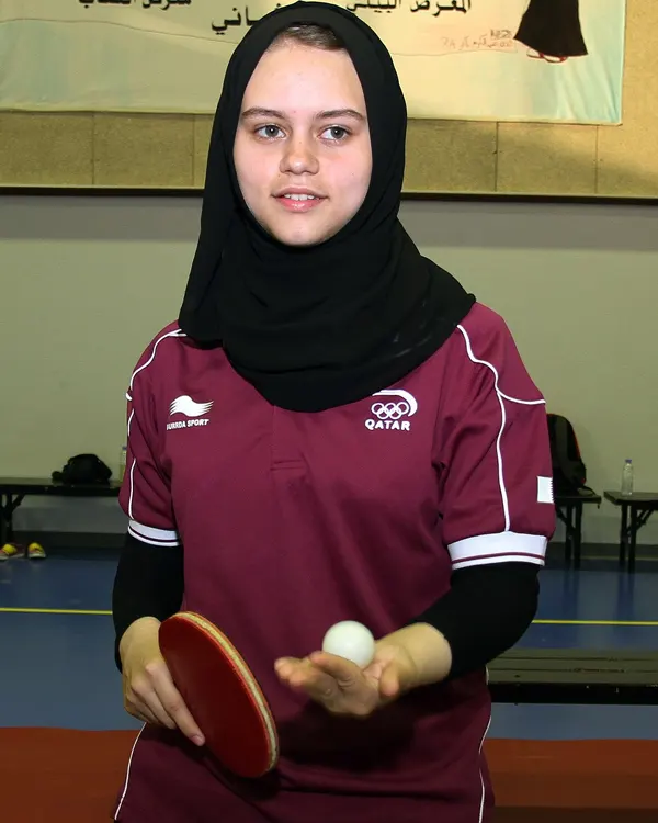 Aya Majdi is an accomplished table tennis player who won three gold medals at the 2010 GCC Championship